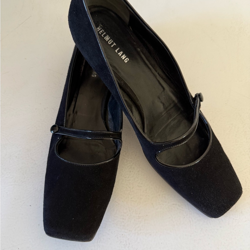 Helmut Lang Black Suede Flats
